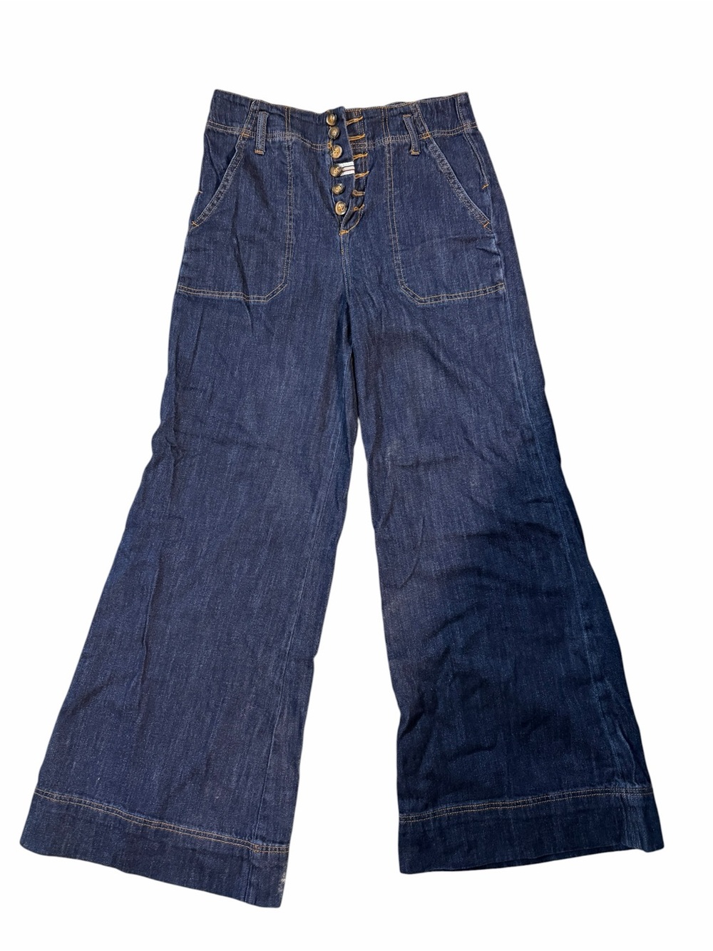 Anthropologie Pilcro and Letterpress Dark Denim Wide Leg Jean Sz 29